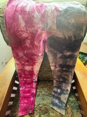 Tie-Dye  Leggings - Pink and Gray